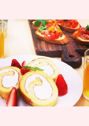 ふわふわシフォン生地のロールケーキ-レシピのメイン写真