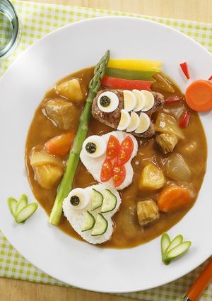ハンバーグのこいのぼりカレー-レシピのメイン写真