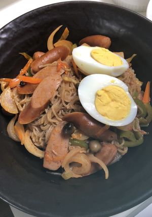 ナポリタン風辛ラーメン-レシピのメイン写真