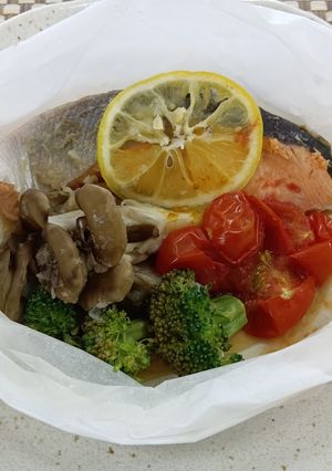 鮭のレンジレモン包み蒸し-レシピのメイン写真