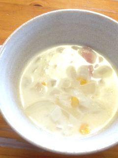 新たま、ベーコン、コーンのミルクスープ-レシピのメイン写真