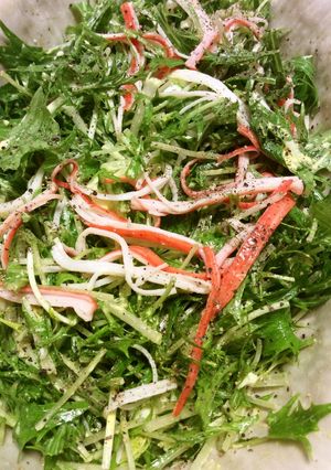 卵カニカマ水菜のサラダ-レシピのメイン写真