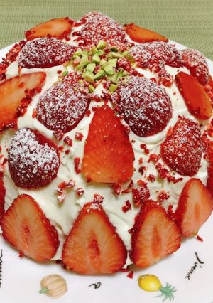 市販スイスロールで♪簡単ドームケーキ♡-レシピのメイン写真