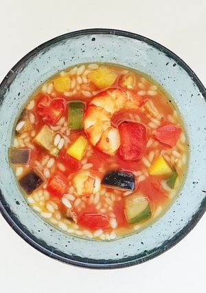 低糖質！夏野菜のスープリゾット-レシピのメイン写真