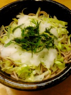 昼食 レタスと大葉のおろしそば、そうめん-レシピのメイン写真
