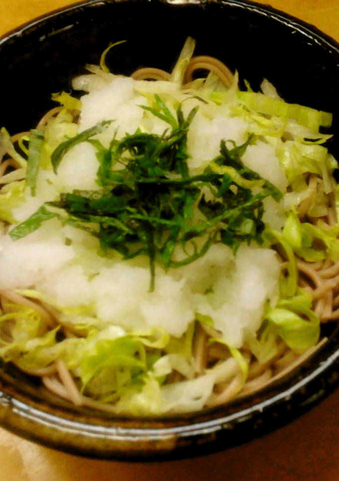 昼食　レタスと大葉のおろしそば、そうめん-レシピのメイン写真