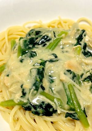 【簡単】ツナとほうれん草のクリームパスタ-レシピのメイン写真