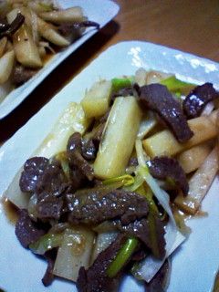 すき焼きのタレで作る♪長芋と牛肉の炒め物-レシピのメイン写真