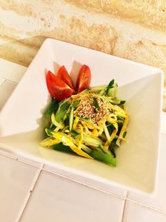 小松菜シャキシャキきゅうりと卵中華サラダ-レシピのメイン写真
