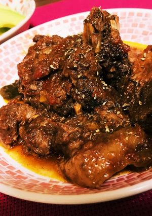 圧力鍋イノシシ肉の赤ワイン煮込み　ジビエ-レシピのメイン写真