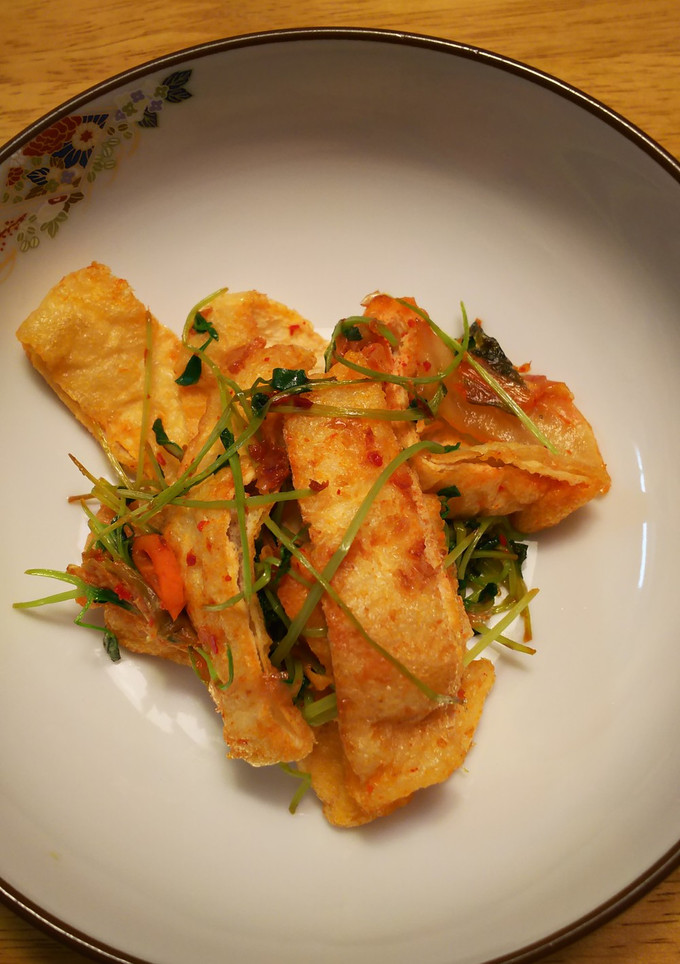 豆苗と油あげのキムチ炒め-レシピのメイン写真