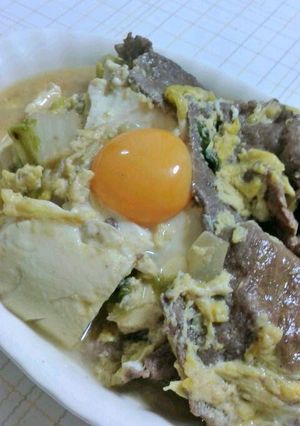☆簡単☆肉豆腐の卵とじ丼-レシピのメイン写真
