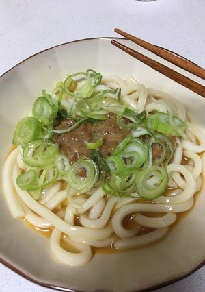 納豆うどんのカルボナァーラ-レシピのメイン写真