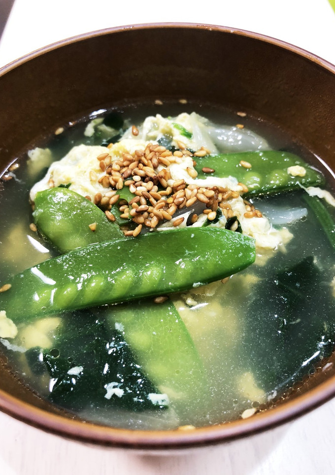 新たまねぎとさやえんどうの中華スープ-レシピのメイン写真