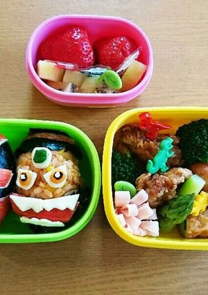 ルパンレンジャーの5歳児のお弁当-レシピのメイン写真