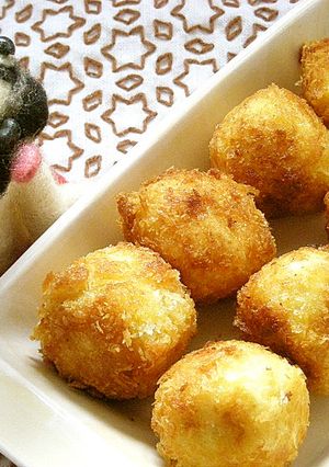 ●里芋と木綿豆腐の揚げないコロッケ●-レシピのメイン写真
