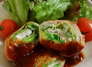 春キャベツの薄切り豚肉クルクル巻き-レシピのメイン写真