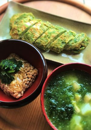 春旬！生青のり三品で朝食-レシピのメイン写真