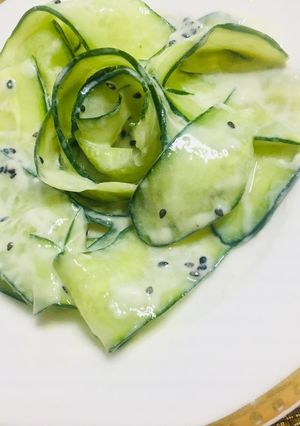 塩酒粕ヨーグルトで♪胡瓜のリボンサラダ-レシピのメイン写真