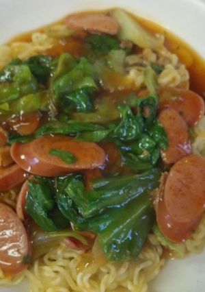辛ラーメンでレタスあんかけ焼きそば-レシピのメイン写真