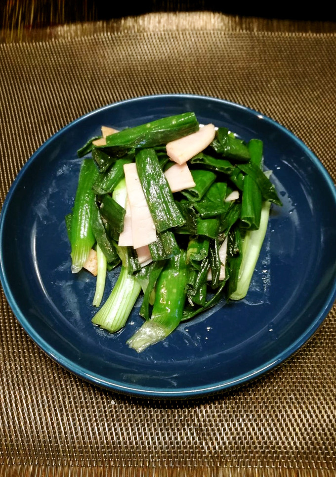 新玉ねぎの葉とハムの炒め物-レシピのメイン写真