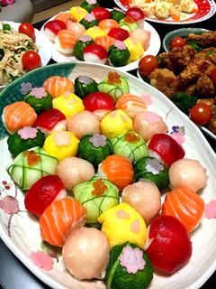 いろどり手毬寿司(´-ω-`)-レシピのメイン写真