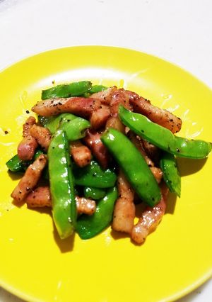 絹さやのベーコンバター炒め-レシピのメイン写真