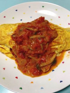 トマトクリームソースが決め手のオムライス-レシピのメイン写真