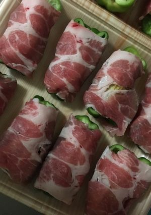 ちくわチーズinピーマン肉巻き-レシピのメイン写真