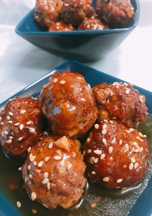 たけのこと新玉ねぎ入り肉団子 甘酢かけ-レシピのメイン写真