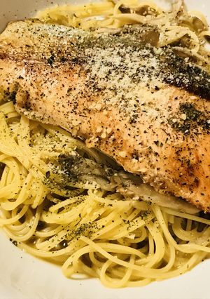 和風☆サーモンのバターしょう油パスタ-レシピのメイン写真