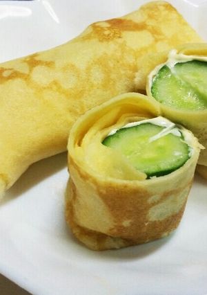 久米南きゃうりの一本巻きクレープ-レシピのメイン写真