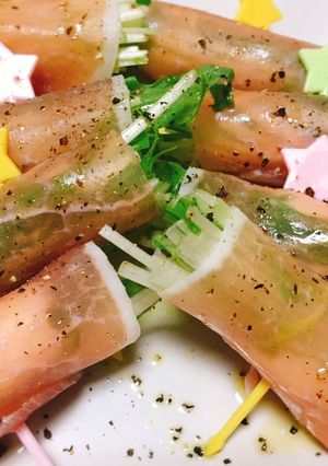 生ハムの水菜＆クリームチーズ巻き-レシピのメイン写真
