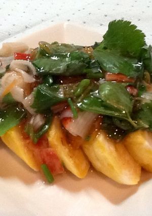 厚焼き卵にカニカマ三つ葉の和風だし餡かけ-レシピのメイン写真