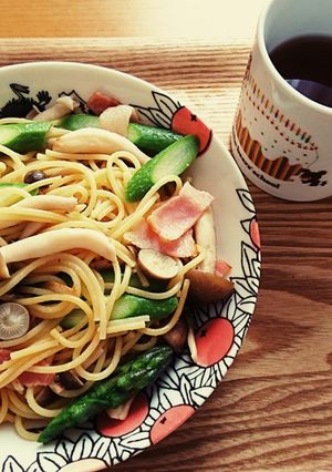 ごま香る♪きのことベーコンのパスタ-レシピのメイン写真