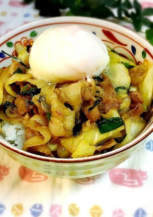 ＊豚バラとキャベツのスタミナ味噌丼＊-レシピのメイン写真