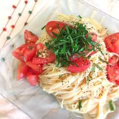A picture of 簡単トマトの冷製パスタ.
