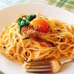 รูปของ やみつき！明太子パスタ！