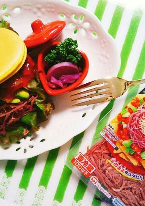 低糖質♪パワフル!パンケーキサラダ-レシピのメイン写真
