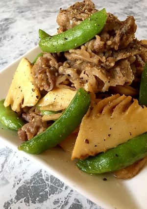 ♪牛肉と春野菜のにんにく味噌バター炒め♪-レシピのメイン写真