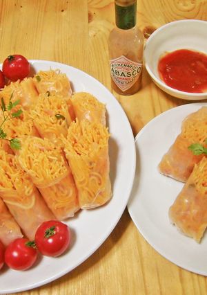 フォーク不要！生春巻きナポリタン-レシピのメイン写真
