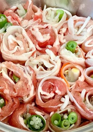 ヘルシー！簡単！豚肉の肉巻き野菜の蒸し煮-レシピのメイン写真