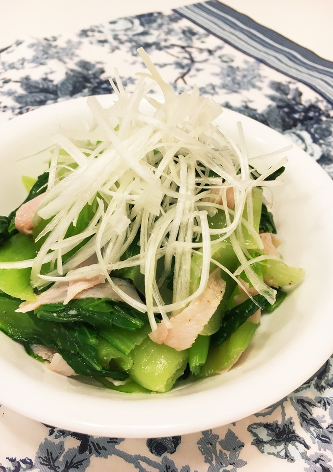 青梗菜とハムのおひたし☆ごま油和え-レシピのメイン写真