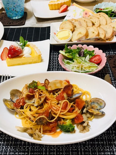 春・本格的あさりのトマトパスタ-レシピのメイン写真