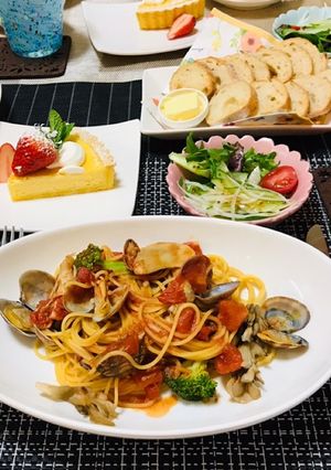 春・本格的あさりのトマトパスタ-レシピのメイン写真
