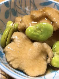 鶏胸肉とそら豆のめんつゆ煮-レシピのメイン写真