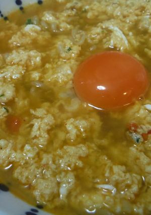 チーズかきたまの月見辛ラーメン-レシピのメイン写真