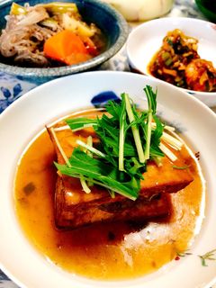 厚揚げのあんかけミンチサンド-レシピのメイン写真
