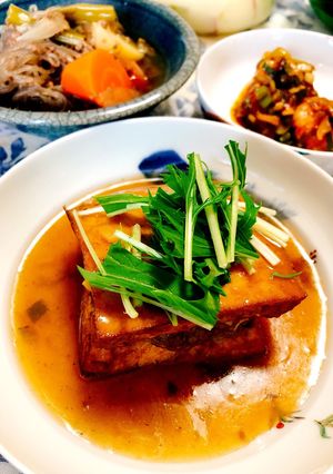 厚揚げのあんかけミンチサンド-レシピのメイン写真