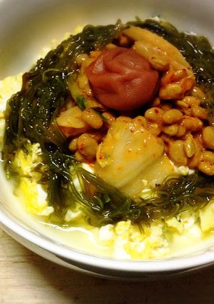 糖質制限✨定番「豆腐と卵でキムチ納豆丼」-レシピのメイン写真